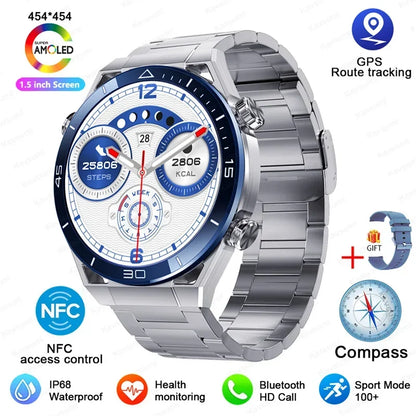2025 New NFC Smartwatch Men Bluetooth Call GPS Tracker Motion Fitness Wireless Charge Waterproof  Watches For iPhone Android
