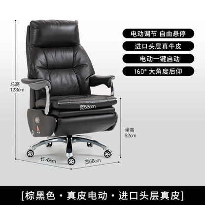 Electric Leather Boss Chair Modern Design Comfortable Ergonomic Trendy Chair Swivel Arm Footrest Salon Silla Oficina...