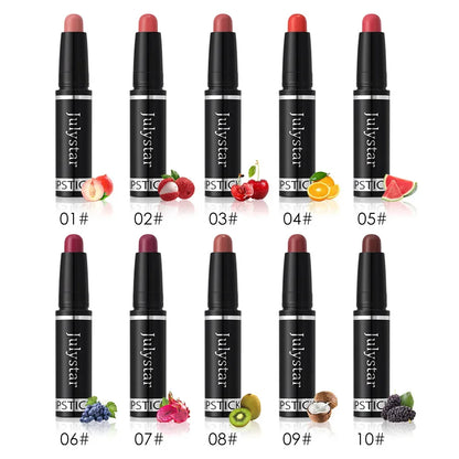 10 Color Nude Brown Matte Lipstick Pen Waterproof Lasting Non-Stick Cup Velvet Fruit Lipstick Lip Tint Pencil Makeup Lip...