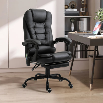 Vinsetto 7 points massage office chair with black retractable footrest | Kimlud Office Luxury Chair