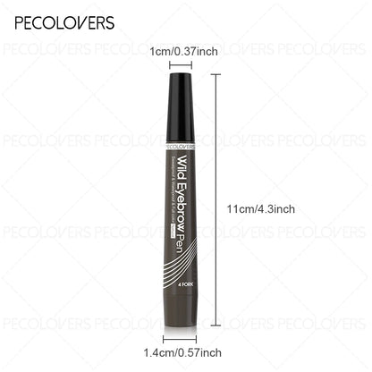 Four-Head Eyebrow Pen - Long-Lasting Brow Pencil, Waterproof For Daily Makeup, Brown And Dark Brown, Eye Cosmetic