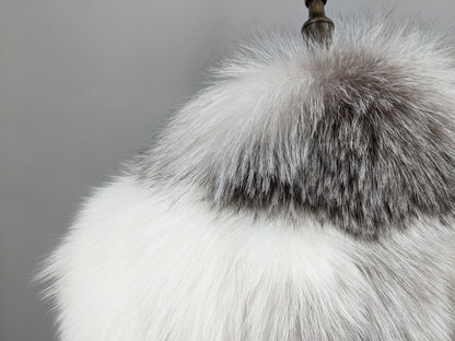 Women Genuine Natural Golden Island Fox Fur Coat with fox fur collar For Winter Fashion Short Jacket