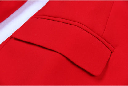 High-Quality Classic Fashion Temperament Suit Coat - Spring Autumn New Women's Commuter Green Fruit Collar Long Sleeve Coat