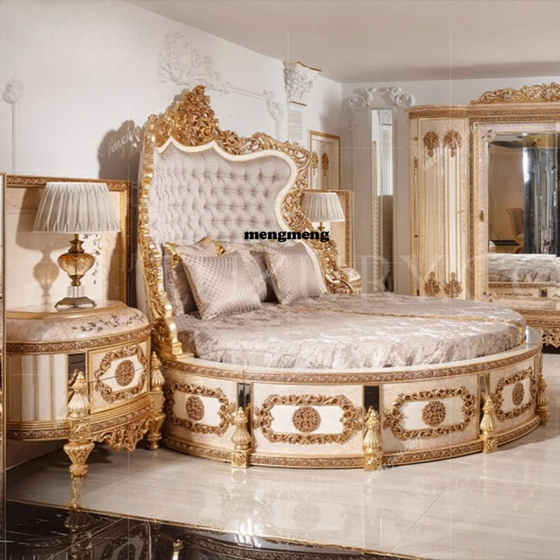 European Luxury Bed Solid Wood Princess Unique Romantic Adult Quality Designer Bed Modern Sleeping Wedding Beliche Furniture - Kimlud