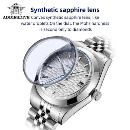 ADDIESDIVE Automatic Mechanical Watch Man European American Business Leisure Wristwatch Luxury Silver Luminous Waterproof Watch