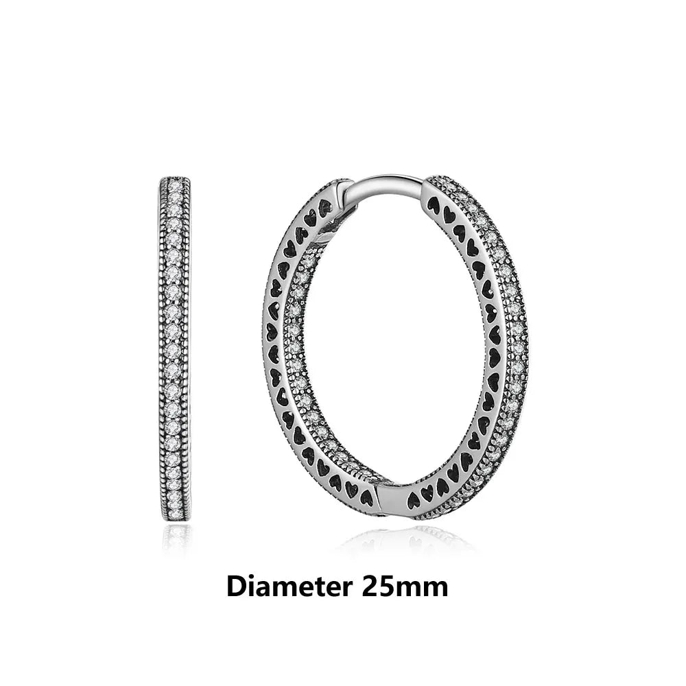 Original 925 Sterling Silver Earrings 2026 Stud Hoop Crystal Earings For Women Rose Gold Crown Heart Infinity Bee Earing...