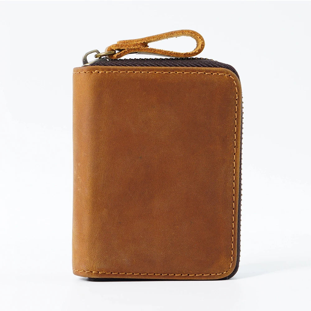 Large Capacity Card Holder with Multiple Slots Genuine Leather Vintage Coin Purse Accordion Wallet Multi-Card Organizer...