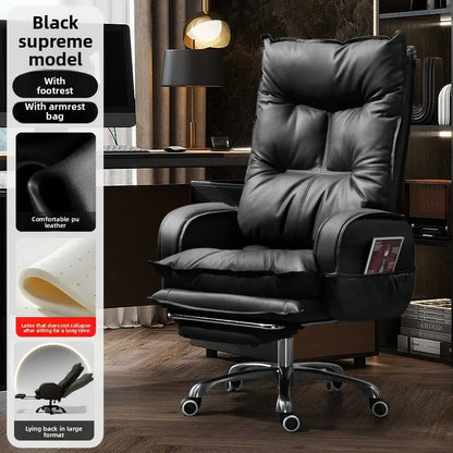 Boss chair, comfortable for home use, sedentary office chair, business sofa, study seat, reclining option | Kimlud...