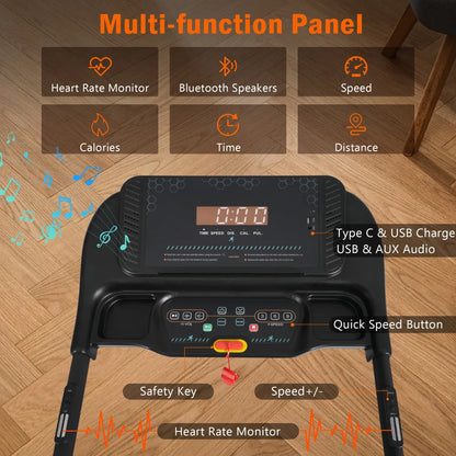 Foldable Incline Treadmill 3.0HP 350lbs Capacity Auto-Folding 10MPH Bluetooth USB/Type-C Charging Sports Equipment for...