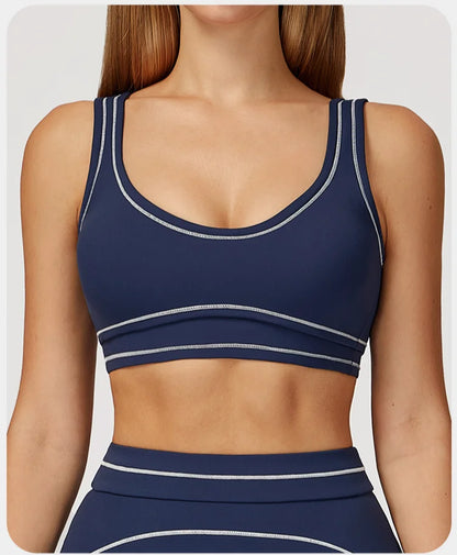 Breathable Yoga Bra Color Contrast Sports Bra Shockproof Gym Fitness Underwear High Strength Workout Top Female Sports...