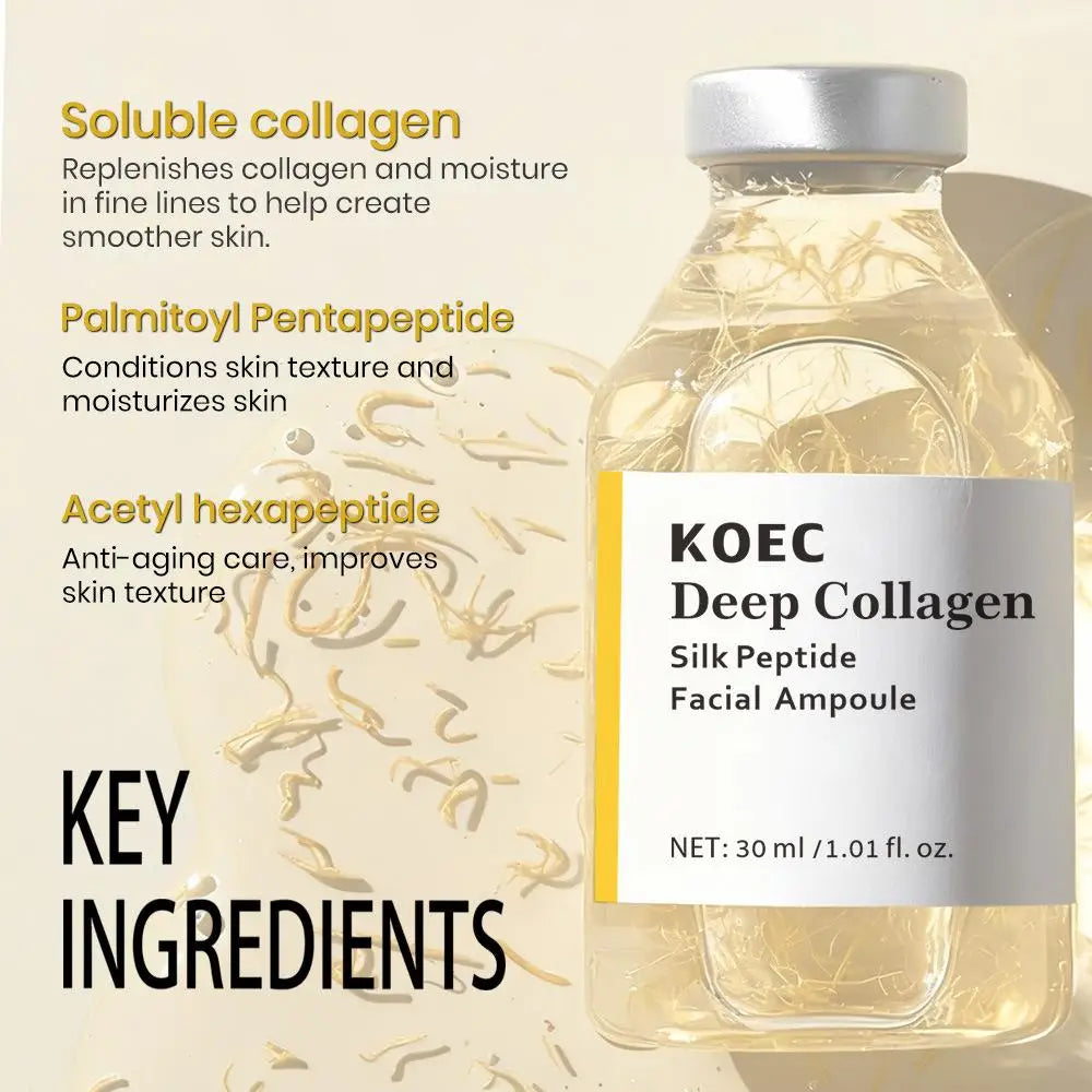 KOEC Deep-sea Collagen Silk Peptide Facial Ampoule Essence Enhances Skin Elasticity And Firmness Moisturizes And Nourishes