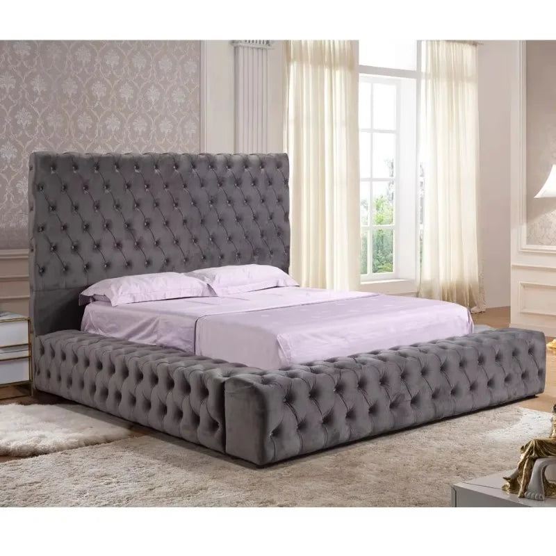 Deluxe Bedroom Furniture Set King Bed Classic Upper Set Diamond Tufted - Kimlud