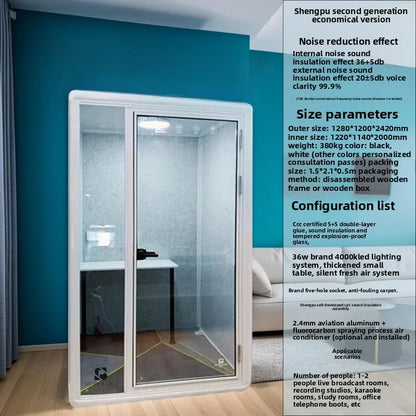 Modern Moveable Live Broadcast Studio Soundproof Room For Office Building Hotel Hospital School Workshop Home Office...
