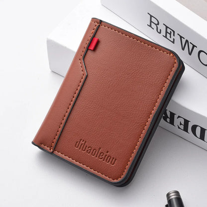 1Pc New Ultra-thin Mini Soft PU Leather Credit Card Wallet Holder Short Vertical High Quality Men's Wallet - Kimlud