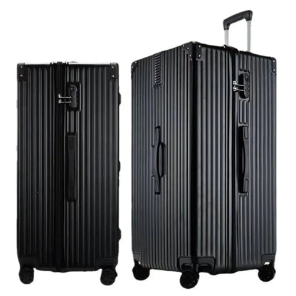Oversized 28/50/70/80-inch Suitcase Aluminum Frame Suitcase on Wheels Large capacity Leather Luggage with Combination Lock