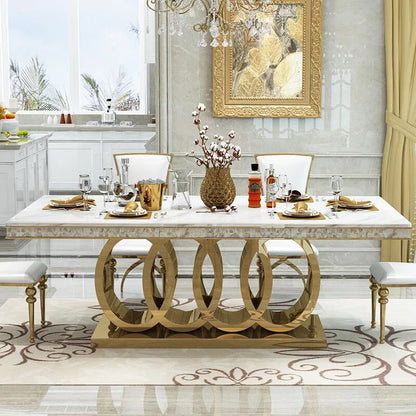Home Furniture Luxury Modern Dining Room Sets Dining Table and Chairs Dining Table Sets Comedores Mesa De Comedor - Kimlud