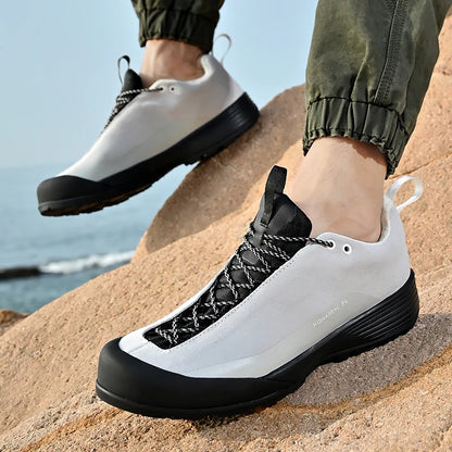 Men's Waterproof Leather Hiking Shoes Durable Outdoor Sport Men Trekking Leather Shoes Lace-Up Climbing Hunting Sneakers...