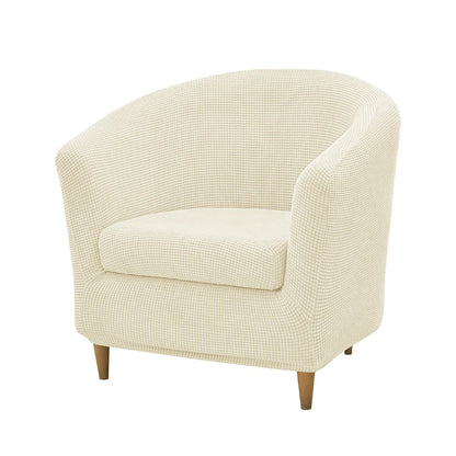2pcs/set Jacquard Stretch Club Armchair Slipcover 1pc Barrel Tub Sofa Cover + 1pc Polar Fleece Couch Cover Furniture...