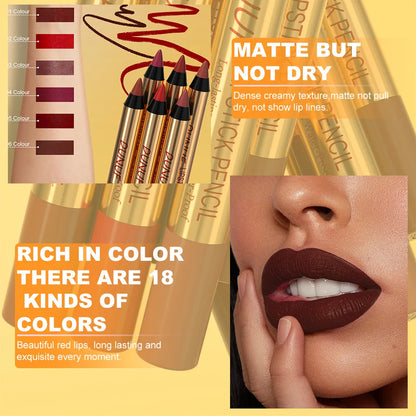 Waterproof Matte Lipliner Pencil Dark Red Contour Tint Lipstick Long Lasting Non-stick Cup Lip Liner Sexy Lips Makeup...