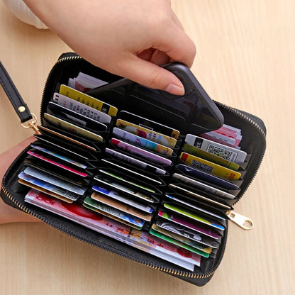 Anti destructive magnetic card bag with 36 card slots, large capacity leather organ card bag, wallet, hand-held bag, credit card