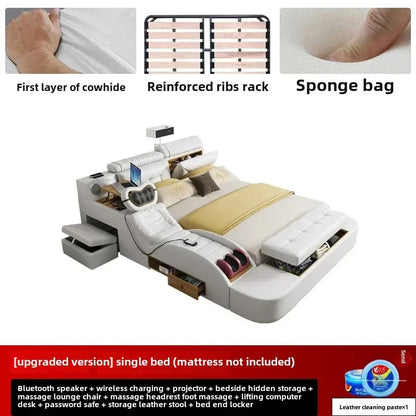 Korean Modern Luxury Bed European Nature Luxury Bedroom Human Bed Design Multifunctional Bedroom Camas King Size Home Furniture - Kimlud