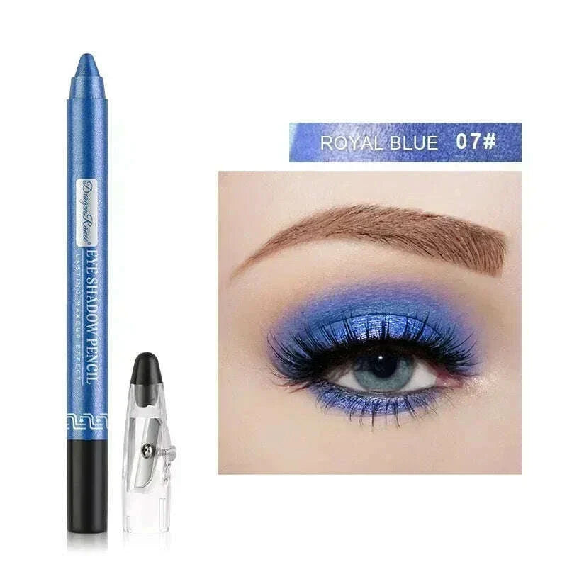 Pearlescent Eyeshadow Pen with Pencil Sharpener Fine-shine Lying Silkworm Pencils Highlighter Multi-use Eye Shadow Stick Makeup