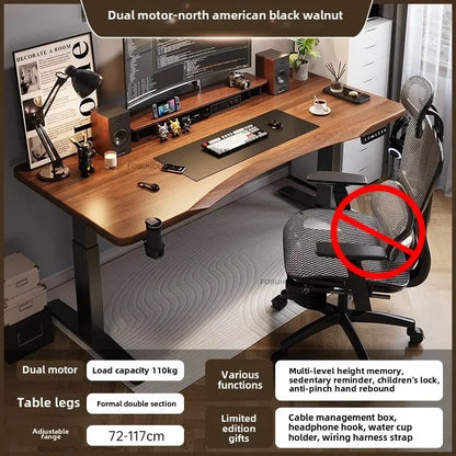 Nordic Office Computer Desks Gaming Table Smart Office Furniture Solid Wood Electric Lift Standing Table Luxury Home Study Table - Kimlud