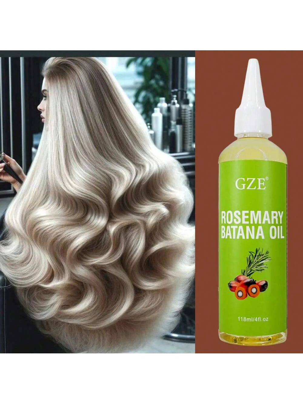 GZE Rosemary Oil Batana Oil Hair Oil Deep Conditioning Used For Scalp Hair Frizzy Damaged Care, Repair Damaged Hair
