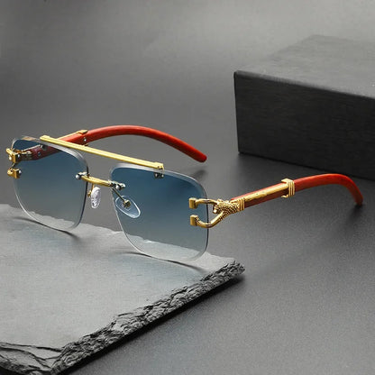 Fashion Rimless Luxury Brand Casual Sunglasses New Men Square Premium Eyewear Women Outdoor Driving Sun Glasses UV400 |...