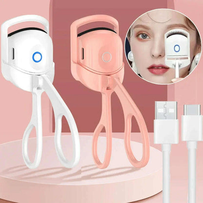 Portable Electric Heated Eyelash Curler Comb Eye Lash Perm Long Lasting Shaping Eyelash Curls Thermal Eyelash Curler Makeup Tool