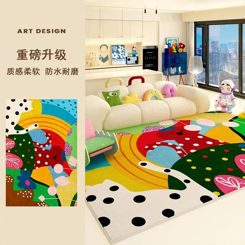 Living Room Carpet Art Irregular Color Abstract Home Bedroom Bedside Mat Easy To Care Cloakroom Coffee Table Rug Ковер Tapis 러그 - Kimlud