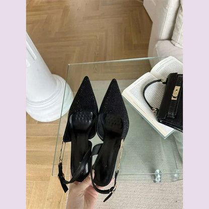 Designer Luxury Pointed High Heels Rhinestone Party Dress Sandals Women 2024 Fashion Elegant Sexy Office Gladiator Women Pumps
