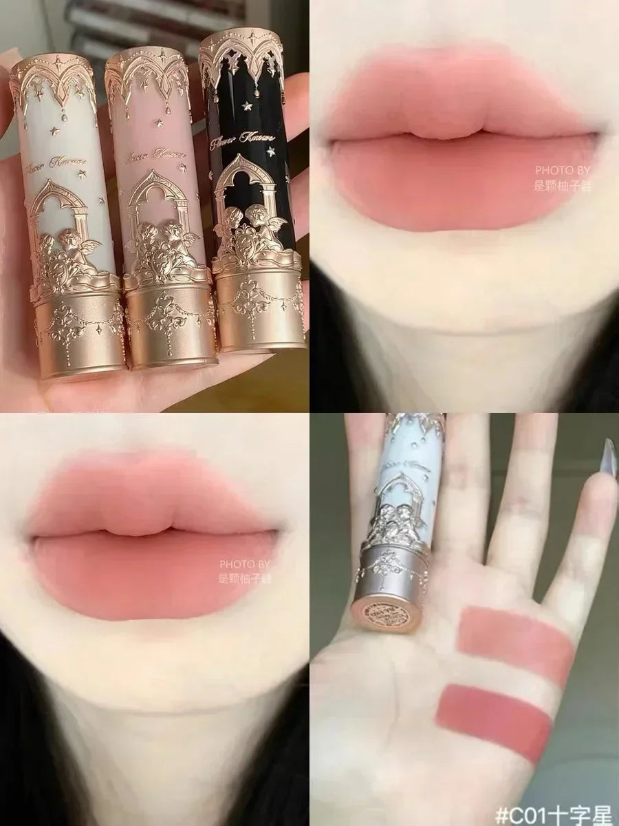 Flower Knows Little Angel Lip Mud Stick Velvet Matte Mist Lipstick Hidden Lip Pattern Hidden Lip Lines - Kimlud