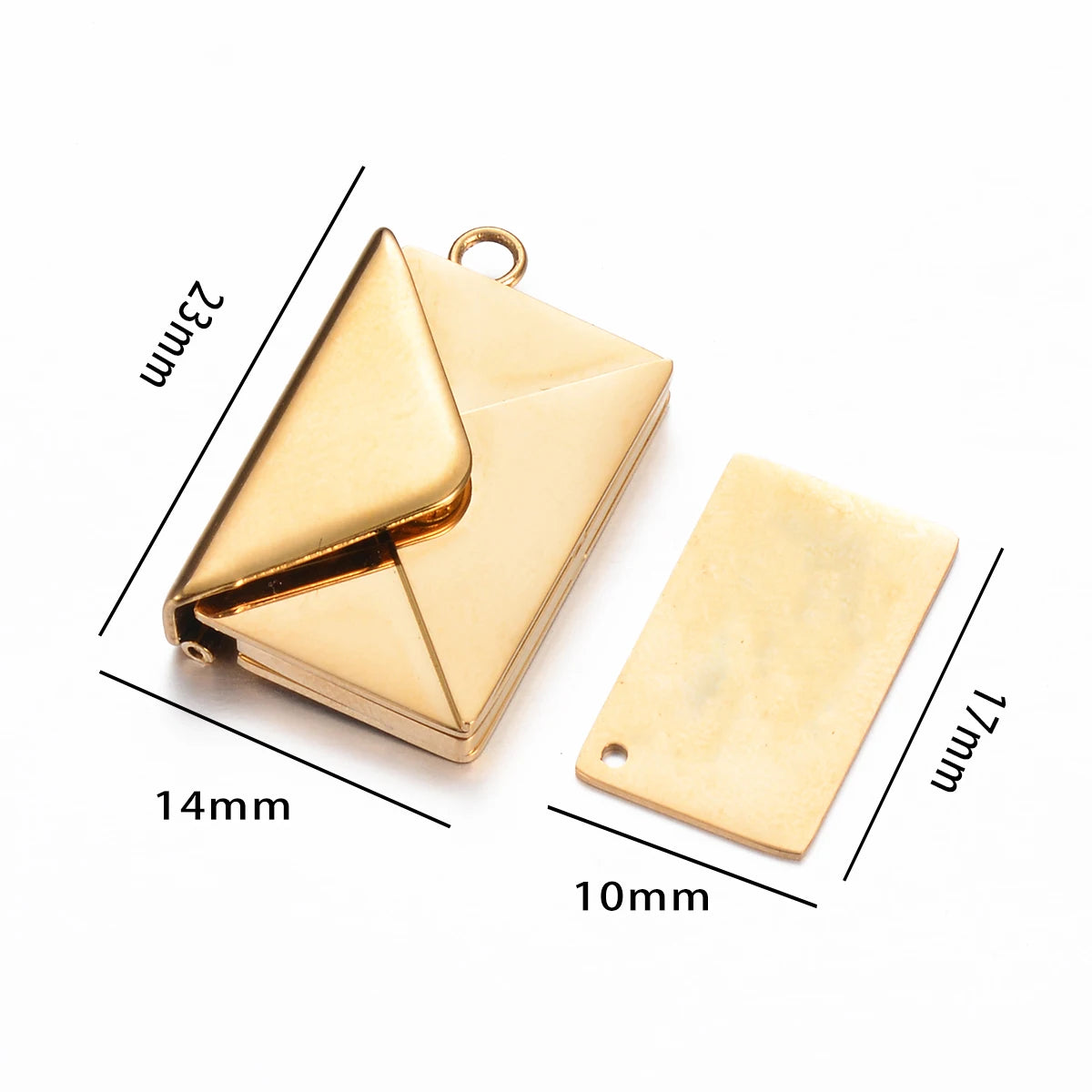 Stainless Steel Customized Letter Envelope Necklace Locket Jewelry Secret Love Note Pendant Engraved Note Photo for Women