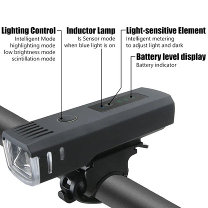 1000LM Bicycle Led Front Light LED USB Rechargeable Smart Sensor Rear Light Waterproof Bright Flashlight Safety Cycling Lights