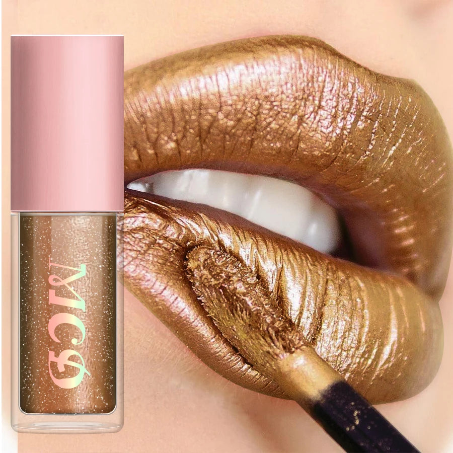 8 Colors Metallic Shimmer Lip Glaze Glitter Liquid Lipstick High Pigmented Lip tint Lip Gloss Korean Makeup Gifts Lip...