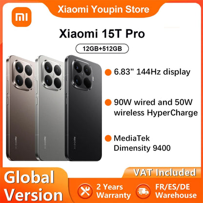 Global version Xiaomi 15T Pro Leica 6.83" 144Hz display 90W wired 50W wireless HyperCharge 5500mAh Xiaomi HyperOS Main camera - Kimlud