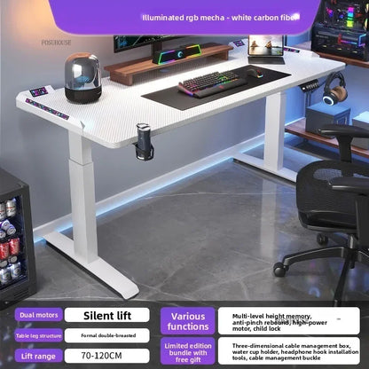 Height-adjustable Electric Computer Desk Office Furniture Bedroom Desktop Gaming E-sports Table Modern Home Office Study Desks Z - Kimlud