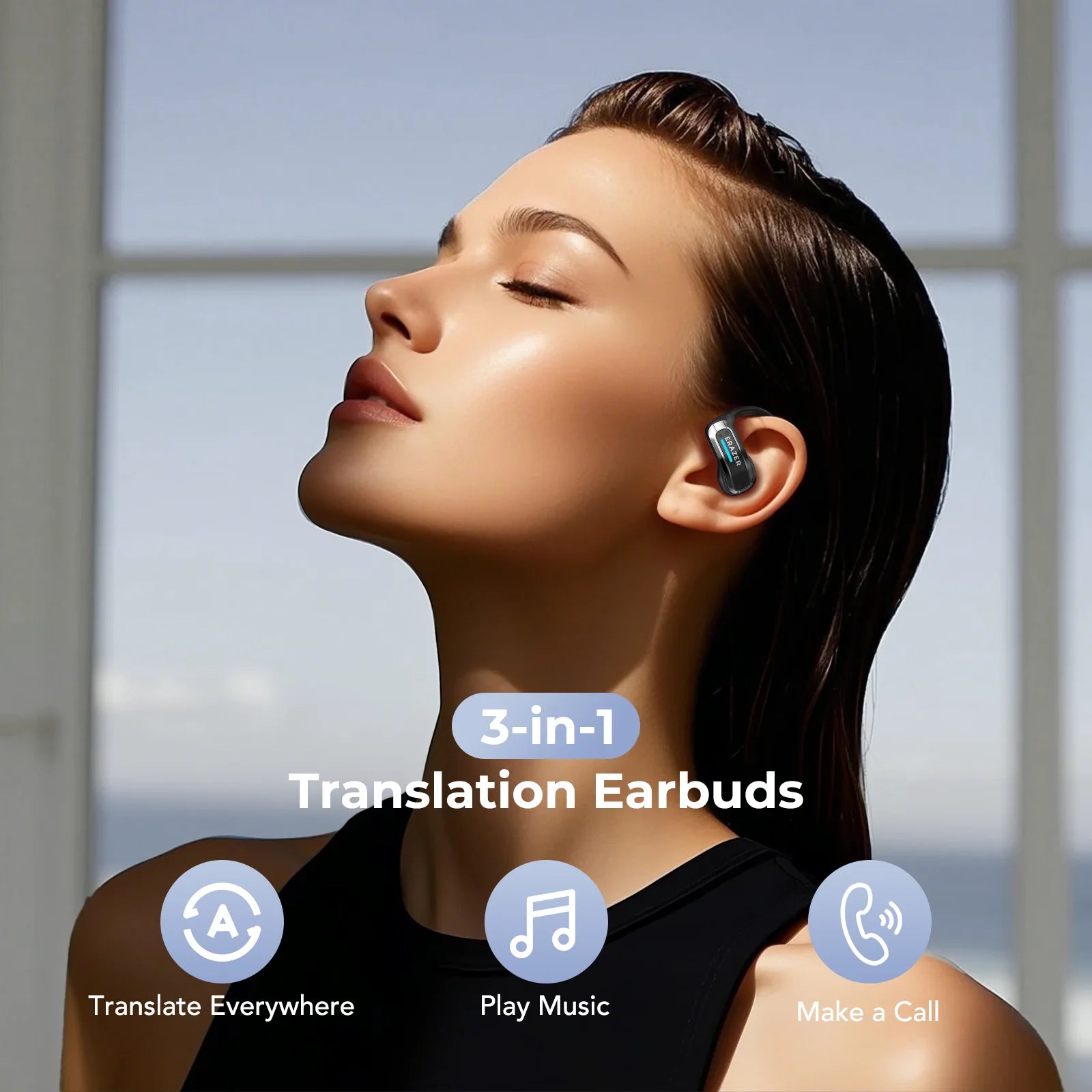 ERAZER X8 AI Translator Earbuds Gaming Bluetooth 5.4 Wireless Headphones Low latency HD Call Earphones with Mic Waterproof - Kimlud