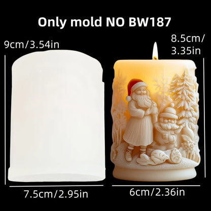 Santa Claus Sleigh Spherical Candle Silicone Mold Santa Claus Elk Scented Candle Mould Santa Claus Sleigh Resin Plaster Molds