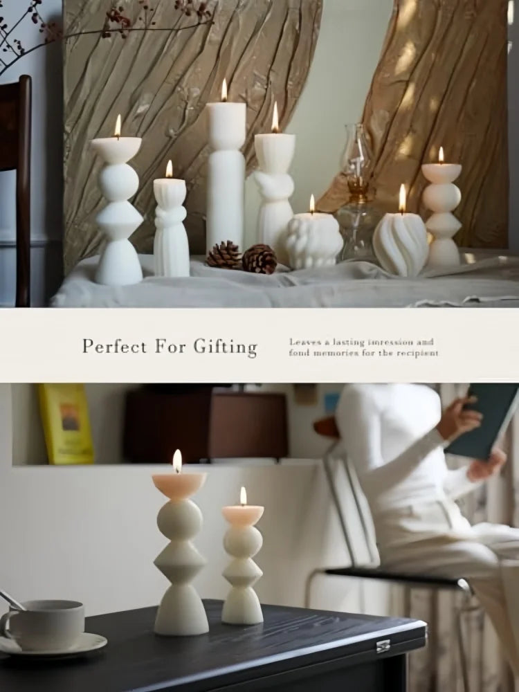 Aromatherapy candles, large pillar ribbed decorative candles, soy wax, suitable for gifts, room shelves, home ribbed decoration