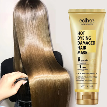100G 8-Second Keratin Professional Hair Cream Containing Coconut Oil And Glycerin Moisturizing Hair Facial Mask for All...