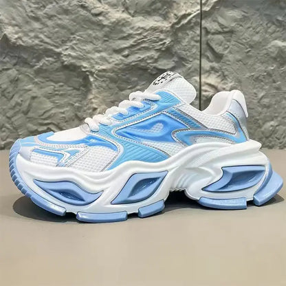 Chunky Sneaker Men Original Designer Breathable Sport Shoes Fashion Casual Leather Fabric Height Increased Platform Tennis Shoes