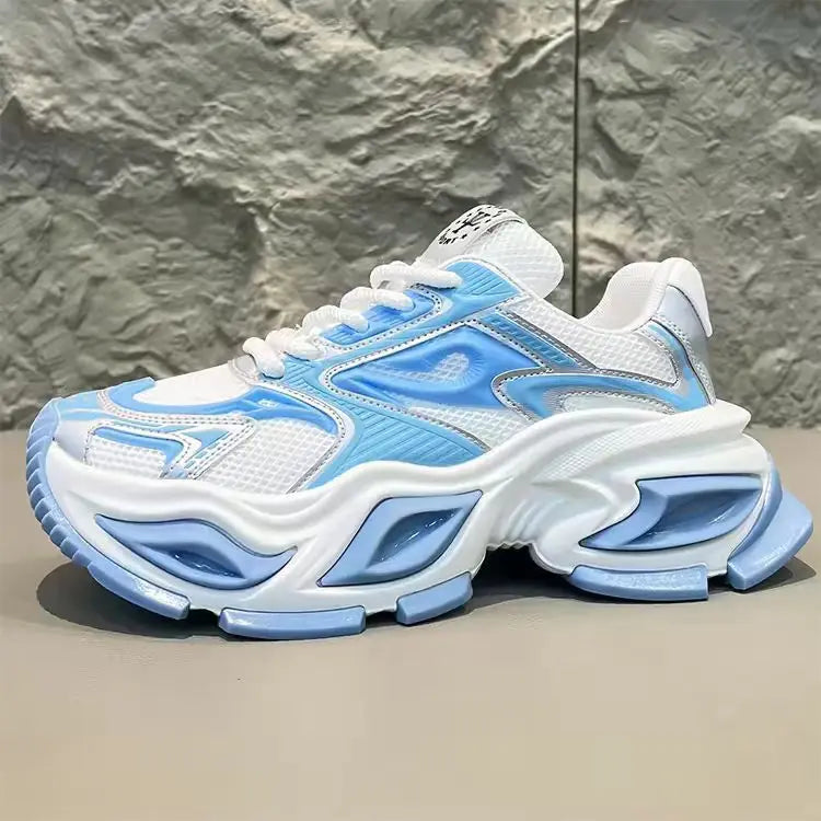 Chunky Sneaker Men Original Designer Breathable Sport Shoes Fashion Casual Leather Fabric Height Increased Platform Tennis Shoes