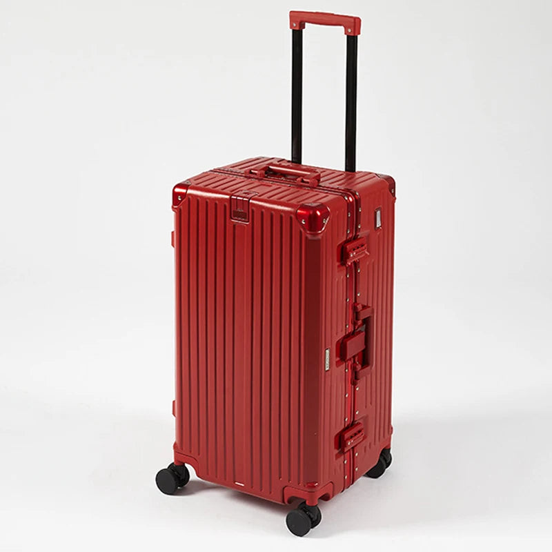 Aluminum Frame Suitcase TSA Password Trolley Case 36 inch Large Capacity Luggage with USB Cup Holder 20" 30" Travel Suitcases - Kimlud