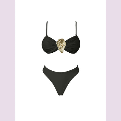 Off Shoulder Bikini With Skirt Women Swimsuit 2025 Biquini High Cut Swimwear Lady Holiday Bath Suit Female Beachwear Outfits