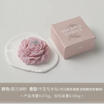 Creative Peony Candle Floral Fragrance Mothers Day Gift Idea Handmade Soy Wax Aromatherapy for Home Decor Favor Present