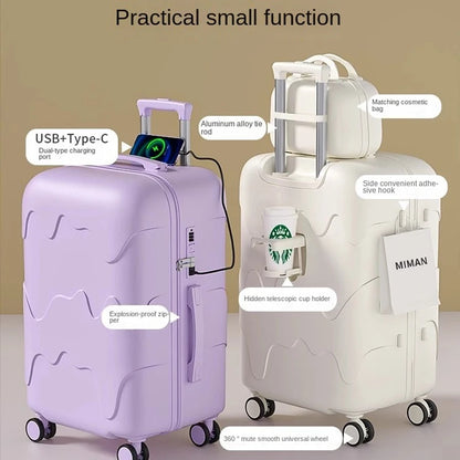 Luggage Set 28 inch Large Capacity Suitcase Trolley Case 20/22/24/26 inch Travel Suitcase USB Port Boarding Box Cosmetic Case