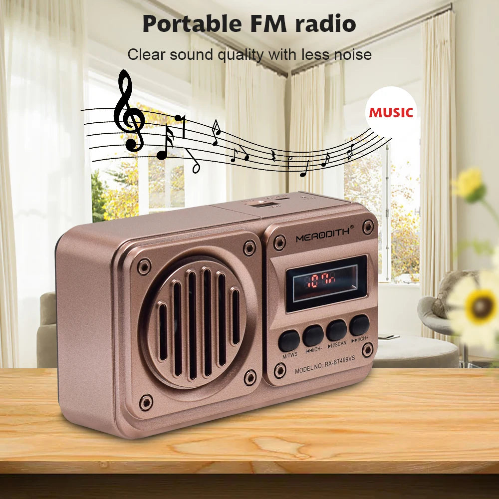 MD-499 Wireless Bluetooth Speaker MP3 Playback FM Radio Solar Charging Emergency power outage Radio Full Band High Sensitivity