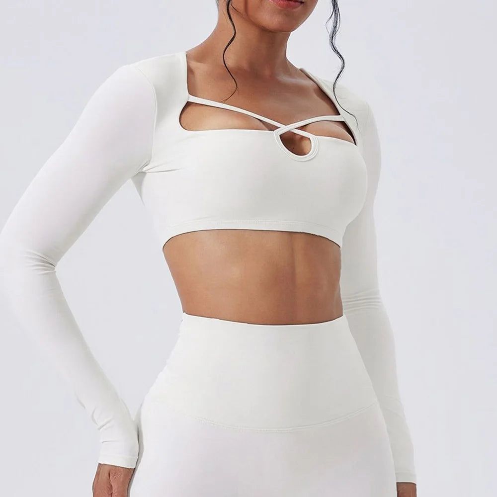 Cloud Hide HOT Girls Yoga Shirts Long Sleeve Blouses for Woman Sports Gym Fitness Running Top Pilates T-Shirt Workout Clothing - Kimlud
